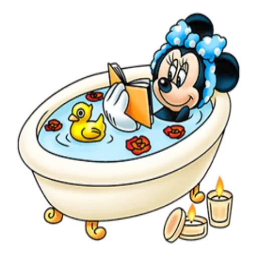 mickey mouse, mickey mouse takes a bath, minnie mouse is washing her face, mickey mouse eats breakfast