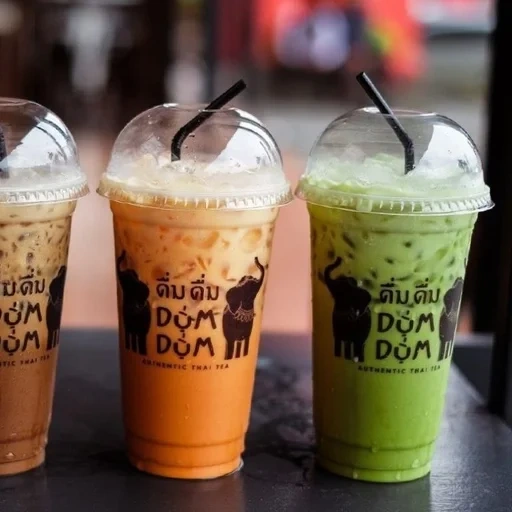 thai tea, thé au lait, cappucino, thai bubble tea, thai tea minuman serb