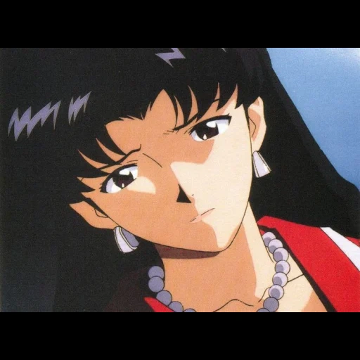 anime, misato kaji, kagome higurashi, evangelion 15 episódio, misato katsuragi kaji