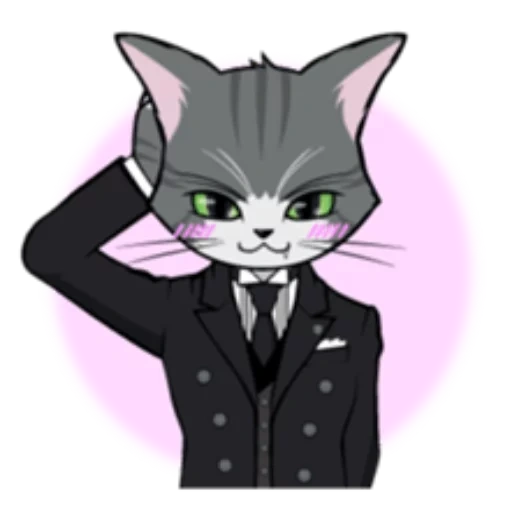 kucing, anime, orang, cat butler, kucing mafia