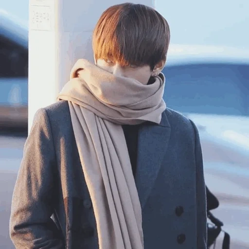 garçon, taehyung, écharpe pour hommes, manteau kim taehyun, manteau kim taehen