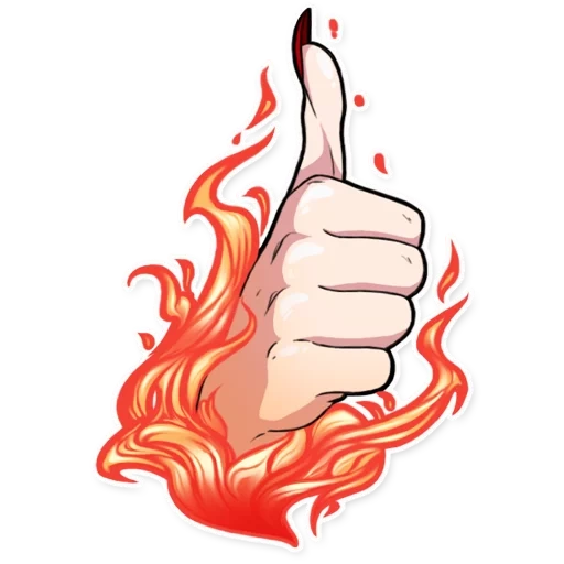 part of the body, class fire, fiery finger, thumb up, fire finger up