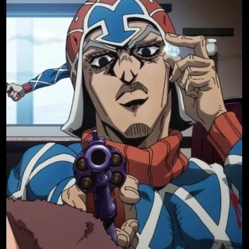 jojo part 5, giorgio mista, golden wind jojo, fake capitan jo jo, guido mista giorgio