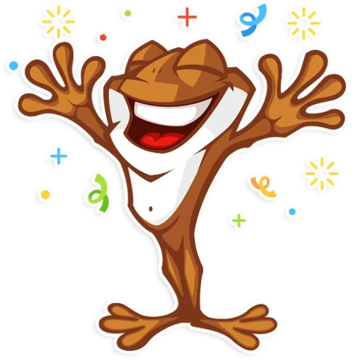 clipart, sr frogo, reír, enfriar