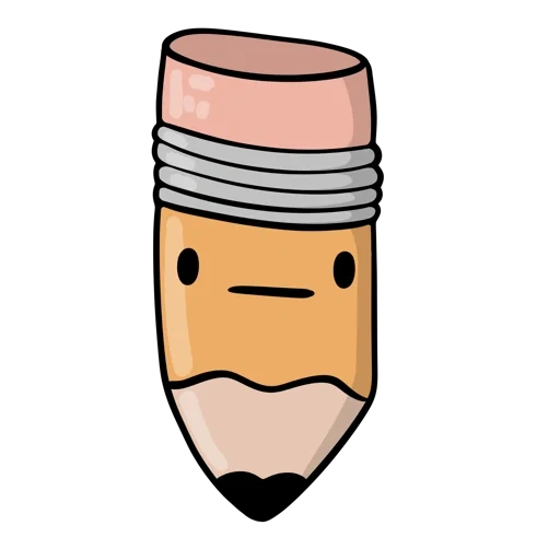 emoji, m crayon, kawaii avec un crayon, crayon kawaii, crayon de dessin animé