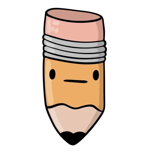 emoji, mr pencil, kawai pencil, cavani's pencil, cartoon pencil