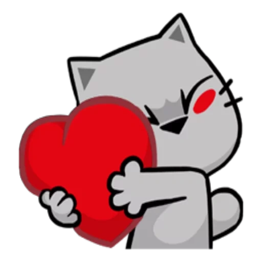 phoques, le chat de la saint-valentin, chaton en forme de cœur, phoque avec cœur, animation des phoques