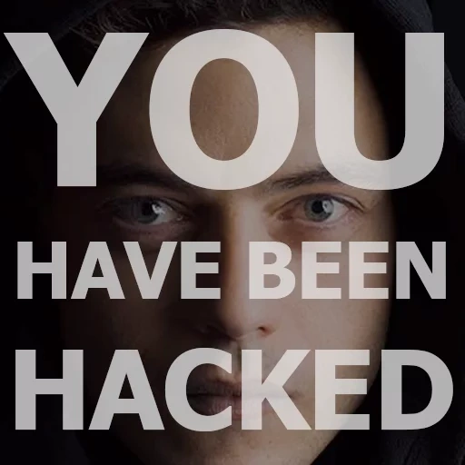 der text, mr robot, you have been hacked