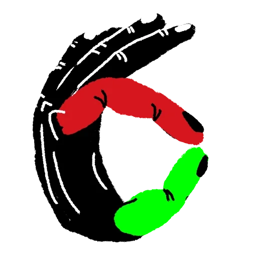 mano, kit, buio, logo del pennello zen