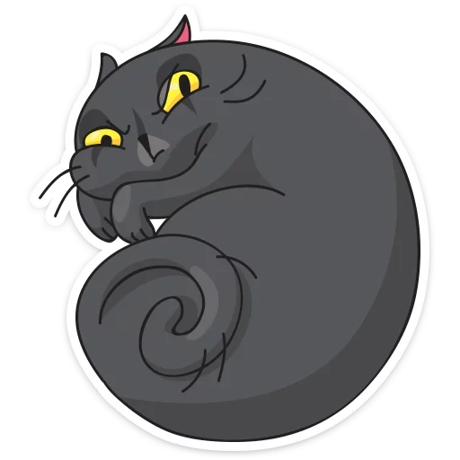 мисти, кошка мисти, кошка черная, жирный кот вектор