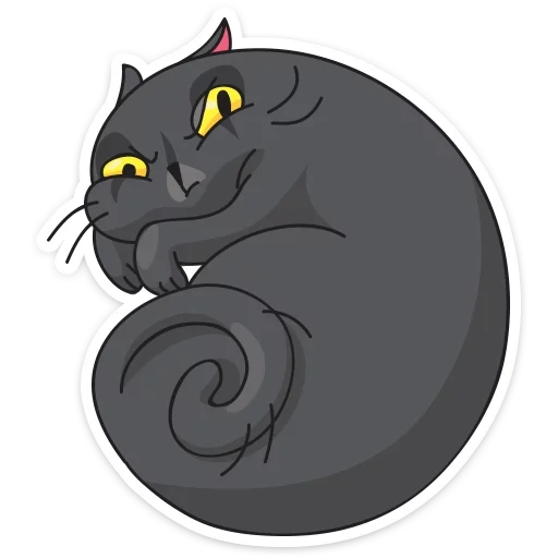 brumoso, gato brumoso, el gato es negro, vector de gato gordo