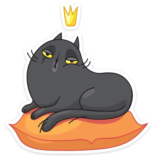 chat, brumeux, chat sil, dessin animé de la couronne de chat