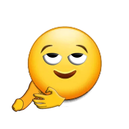 smile fak, smiley avec les mains, émoticônes des emoji, sourire réfléchi, un souriant réfléchi