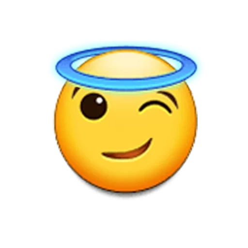 smiley, emoji engel, lächle für einen heiligenschein, emoji smileik, angel emoji iphone