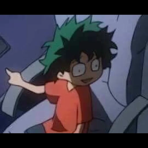 midoriya, broma de anime, el anime es divertido, academia de héroes, mi heroica academia