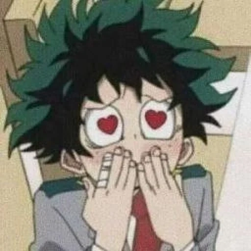 midoria, midoria choque, midoria se sorprende, anime meme midoria, mi heroica academia