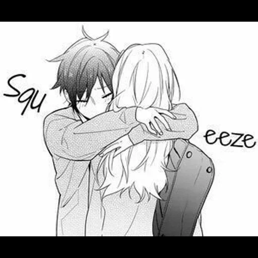 abrazos de anime, preciosas parejas de anime, abrazos de anime, el abrazo de manga, anime horimiy abraza