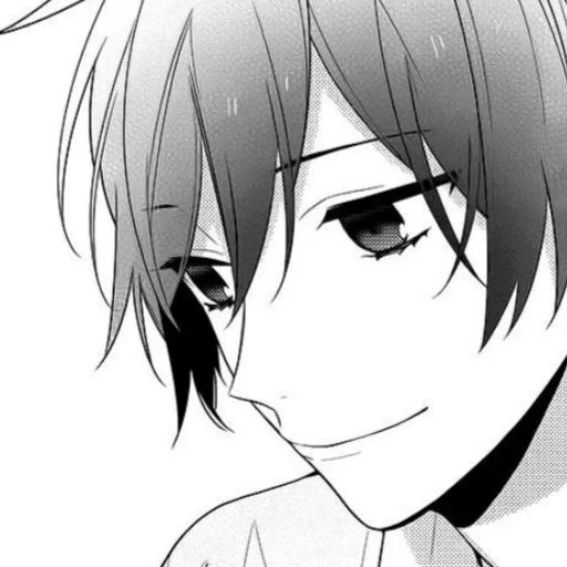 imagen, manga de anime, miyamura izumi, hori-san miyamura-kun, miyamura izumi black white