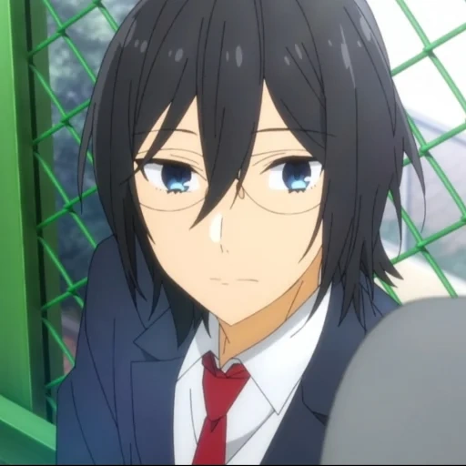 blick in den himmel, miyamura springs, anime in horimiya, anime charaktere, der traurige mann