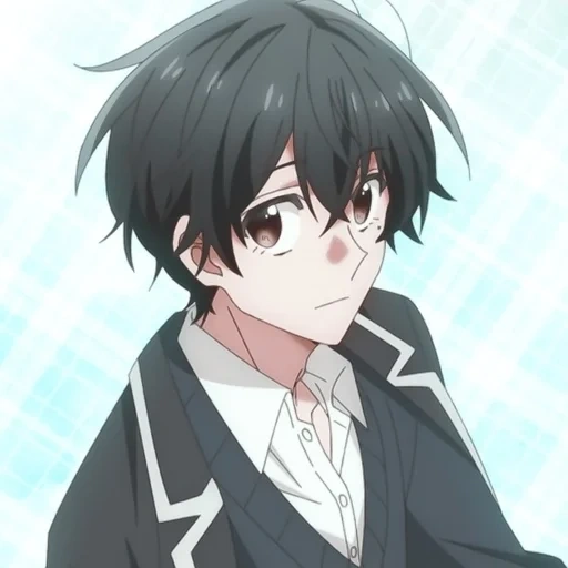 sasaki, menino anime, cara de anime, papel de animação, miyano yoshikazu