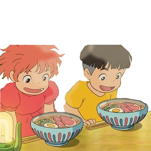 рыбка поньо рамен, рыбка поньо на утёсе, хаяо миядзаки рыбка поньо, studio ghibli, завтрак поньё