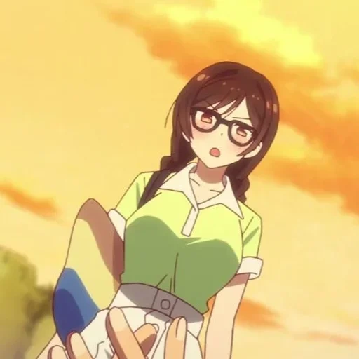 animação grande, menina anime, personagem de anime, kanojo okarishimasu chizuru, menina aluga anime kanojo okarishimasu