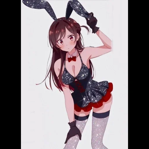 rabbit animation, anime girl, cartoon characters, cartoon girl, anime girl character