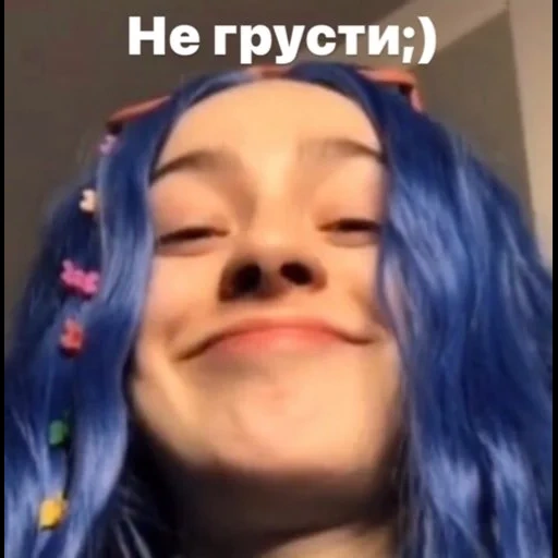 fille, billy ailish hair, girls, billie eilish blue hair, man