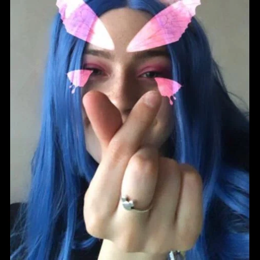 maybi sayang, pria, gadis, rambut biru, udalova kristina vladimirovna