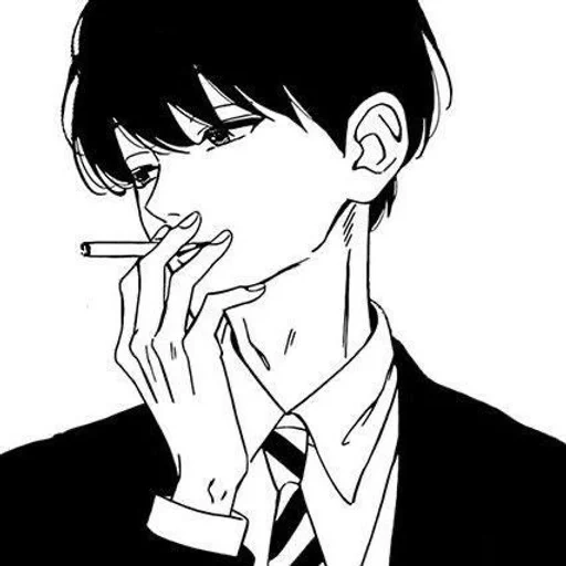 anime jungs, anime manga, arts anime jungs, der typ mit einer zigarettenkunst, anime typ mit einer zigarette