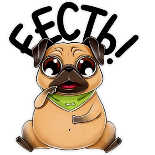 mops stickers, stylers funny pugs, sticker pug, set of stickers pug, merry pug