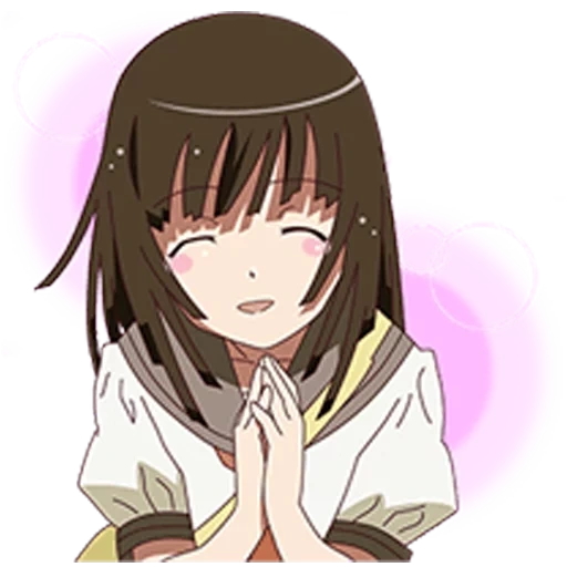 stickers for telegrams, set of stickers, girls from anime, nadeko sengoki screenshots, anime arty