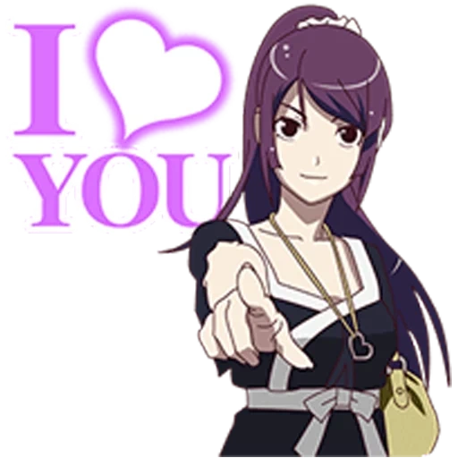 senjougahara hitagi, аниме bakemonogatari, хитаги сэндзёгахара, senjougahara hitagi i love you, сенджогахара хитаги аниме