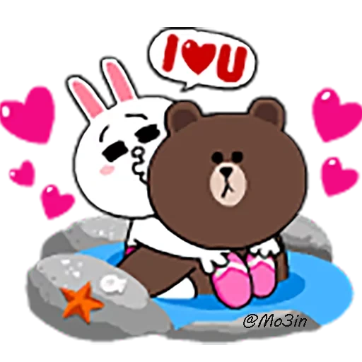 brown lines, brown cony, little bear rabbit, line friends, line cony and brown