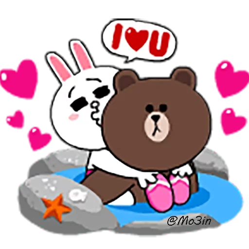 línea marrón, brown cony, conejo oso, line friends, line cony and brown