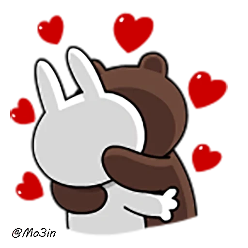 a pair, love, hug, about love, line cony and brown