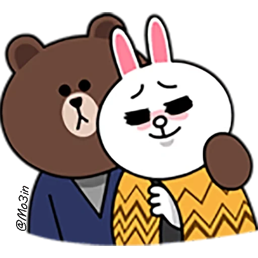 brown cony, cony brown, line attachment, vasap hug, line cony and brown