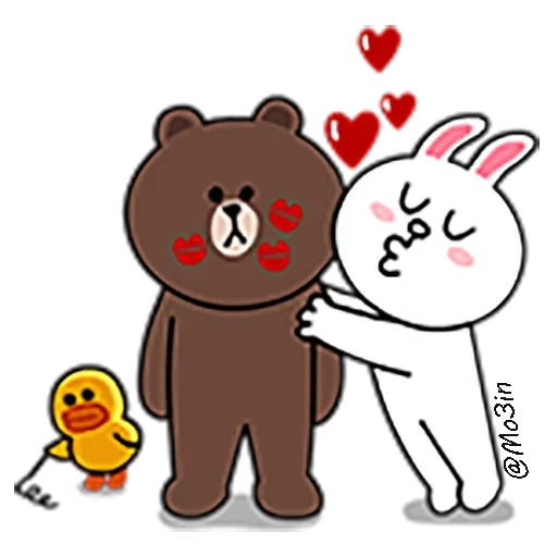 brown cony, little bear rabbit, line friends, line cony and brown