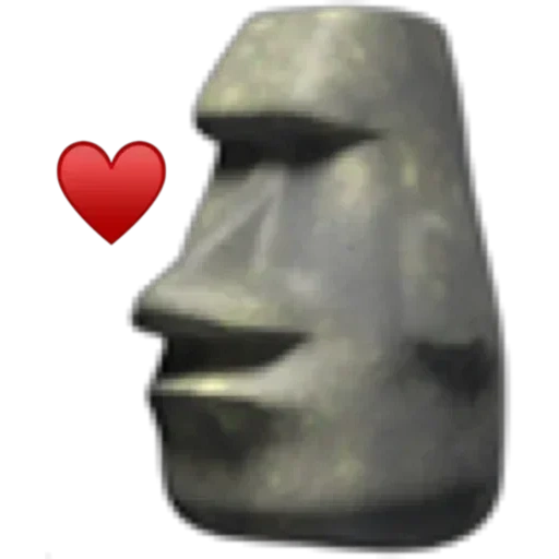 estatuas de moai, piedra emoji, piedra emoji, moai stone emoji, estatua de la isla de pascua emoji
