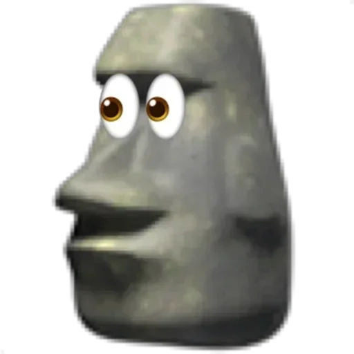 émoticône de pierre, expression stone, moai stone emoticône