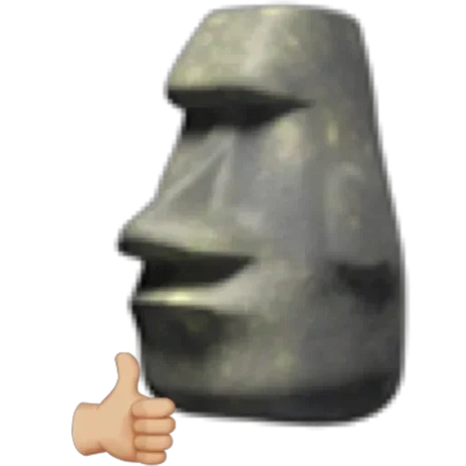 moai emoji, expression stone, moai stone emoticône