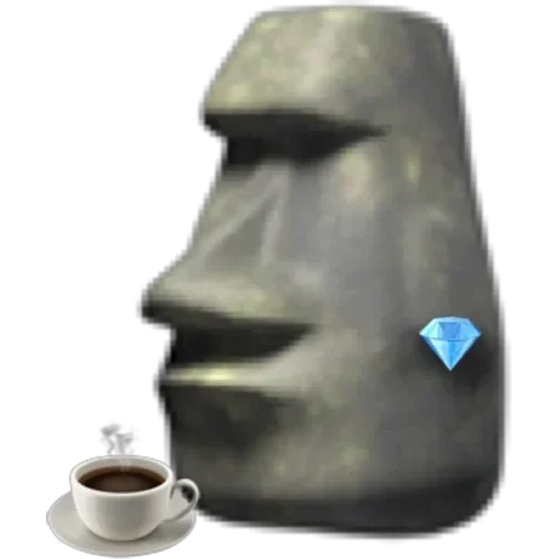 piedra emoji, piedra emoji, cara de piedra, moai stone emoji, la estatua de maya emoji