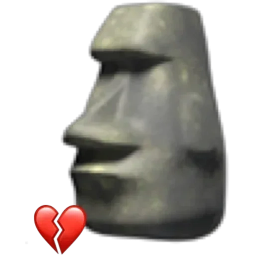 moaistone, statue de moai, émoticône de pierre, expression stone, moai stone emoticône