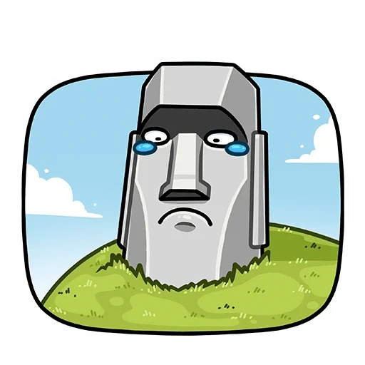 moai stone, moain stone, illustration