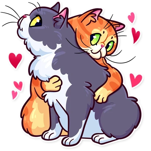 memecats, illustrazione di un gatto, i gatti sono abbracciati, disegno per gatti, immagine abbraccio gatto