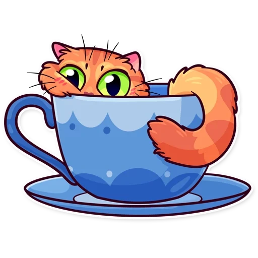 le chat est une tasse, chat d'une tasse, illustration d'un chat, cartoon cat cat cup, dessin graphique de la tasse de chat