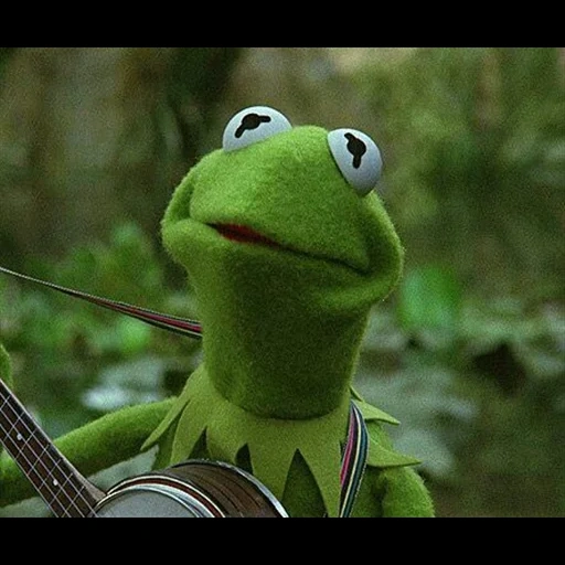 mappet show, kermit rainbow, frog cermit, the frog kermit guitar, the muppet movie rainbow connection