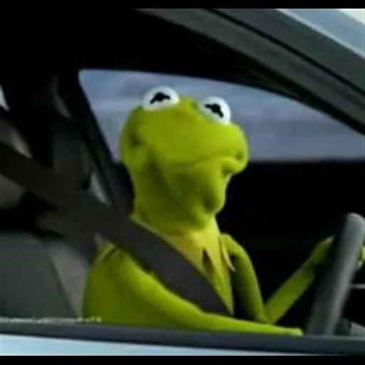 kermite, kermit, cermit driving, frog cermit, frog cermit at the wheel