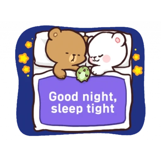 good night, good night sweet, milk mocha bear beautiful night, good night sleep translation