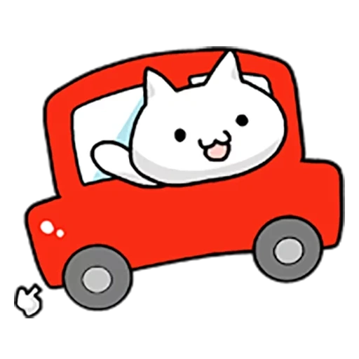chat, minou, un chat, dessins animés d'enfants, hallow kitty conduit une voiture
